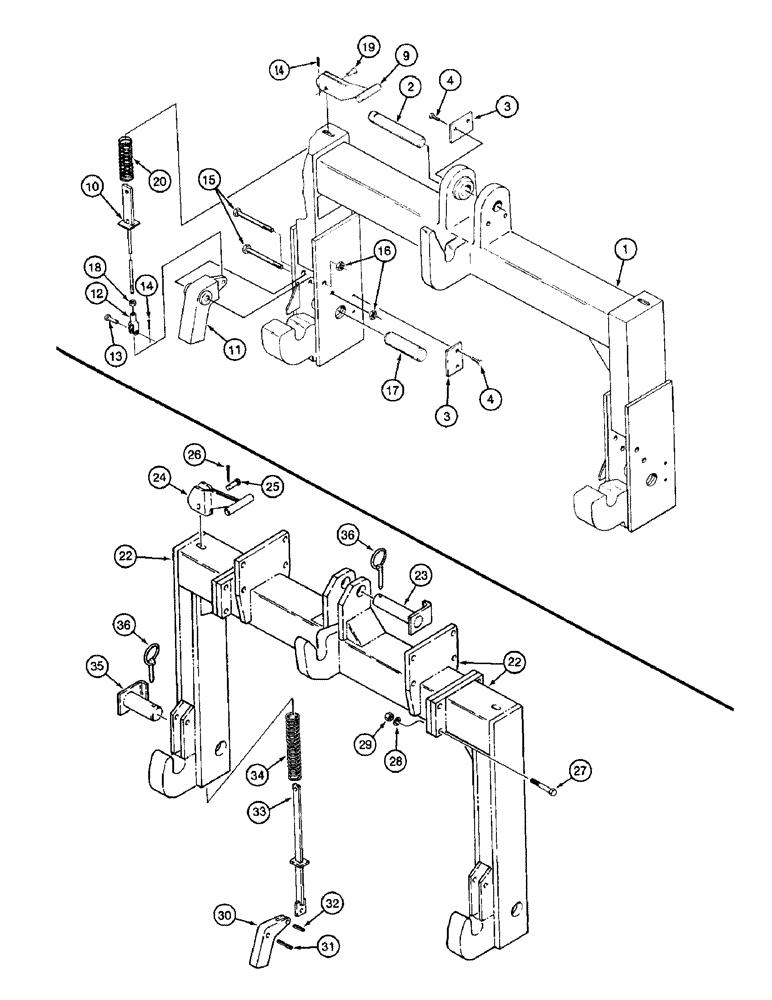 Схема запчастей Case IH 8920 - (9-008) - QUICK HITCH COUPLER, CATEGORY III, IF EQUIPPED (09) - CHASSIS/ATTACHMENTS