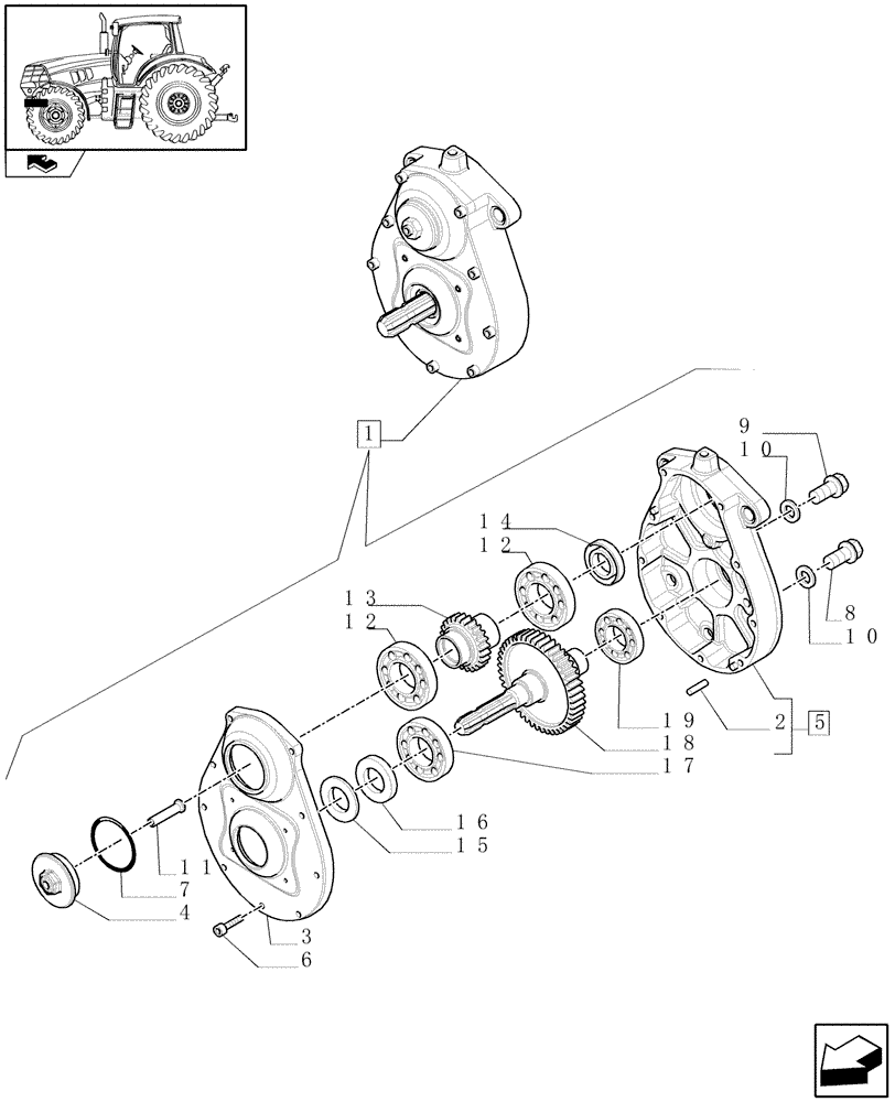 Схема запчастей Case IH PUMA 125 - (1.80.5/ C) - FRONT POWER TAKE-OFF - PTO - BREAKDOWN (07) - HYDRAULIC SYSTEM