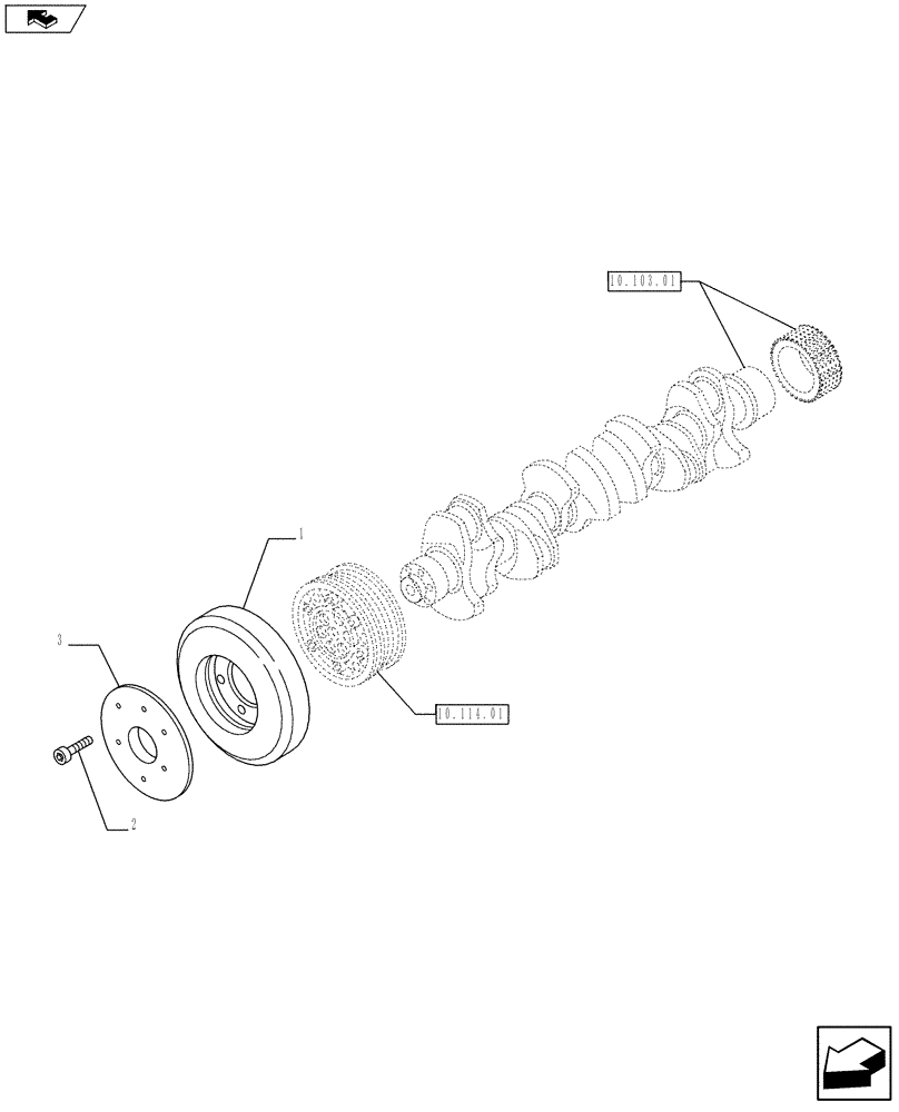 Схема запчастей Case IH F3BFE613E A007 - (10.110.01) - DAMPER - PULLEY (504193316) (10) - ENGINE