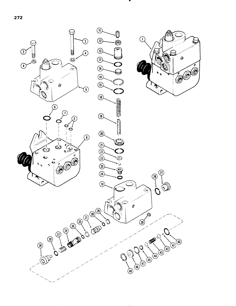 Схема запчастей Case IH 1270 - (272) - G101003 BRAKE VALVE ASSEMBLY, USED WITHOUT DIFFERENTIAL LOCK, FIRST USED P.I.N. 8802361 (07) - BRAKES