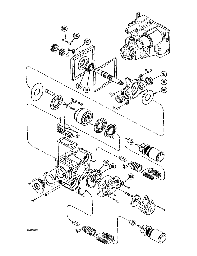 Схема запчастей Case IH 1670 - (6-20) - HYDROSTATIC PUMP, (CONT) (03) - POWER TRAIN