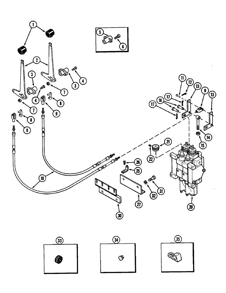 Схема запчастей Case IH 2290 - (8-398) - REMOTE HYDRAULICS, CONTROL LINKAGE, 2 CIRCUIT SYSTEM (08) - HYDRAULICS