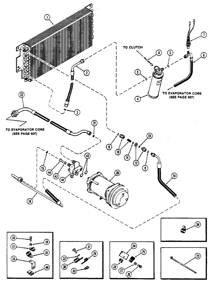 Схема запчастей Case IH 2670 - (542) - CAB, AIR CONDITIONER HOSES, WITH G.M. COMPRESSOR (09) - CHASSIS/ATTACHMENTS