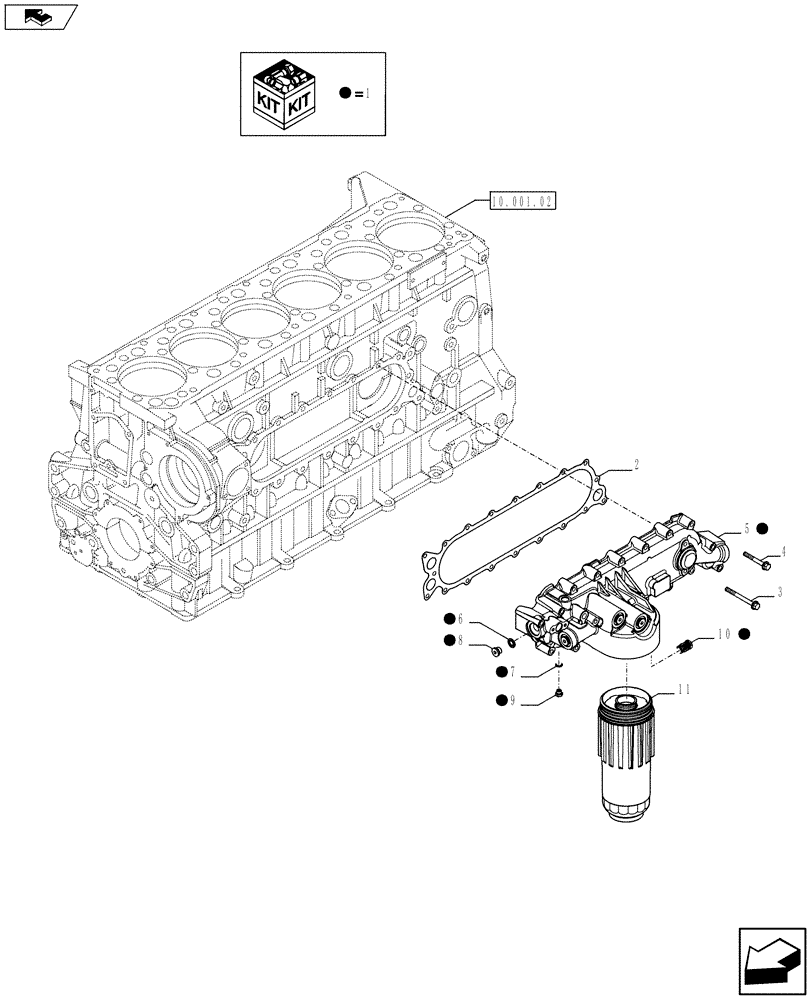 Схема запчастей Case IH STEIGER 400 - (10.206.02) - FILTER ENGINE OIL - SUPPORT (504261532 - 504261986) (10) - ENGINE