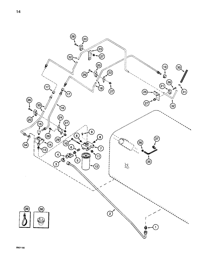 Схема запчастей Case IH 1680 - (014) - FUEL LINE SYSTEM (10) - ENGINE