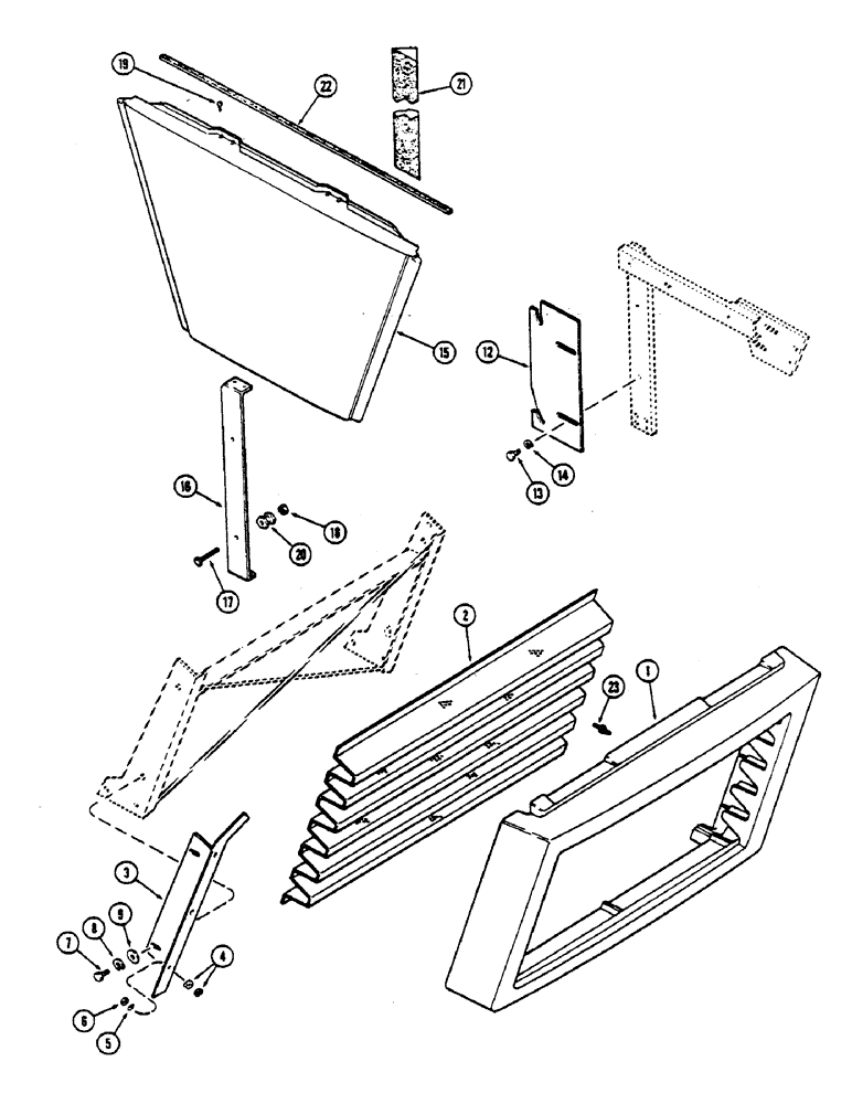 Схема запчастей Case IH 2590 - (9-332) - LOWER GRILLE AND SIDE PANELS (09) - CHASSIS/ATTACHMENTS