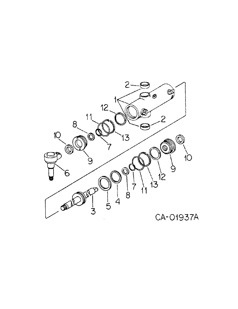 Схема запчастей Case IH 1586 - (10-21) - HYDRAULIC, POWER STEERING CYLINDER, TRACTORS WITH ALL WHEEL DRIVE, ELWOOD FRONT AXLE (07) - HYDRAULICS