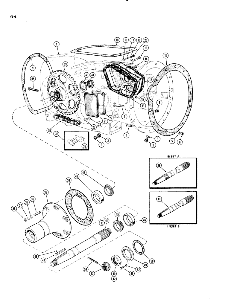 Схема запчастей Case IH 930-SERIES - (094) - TRANSMISSION CASE AND REAR AXLES (06) - POWER TRAIN