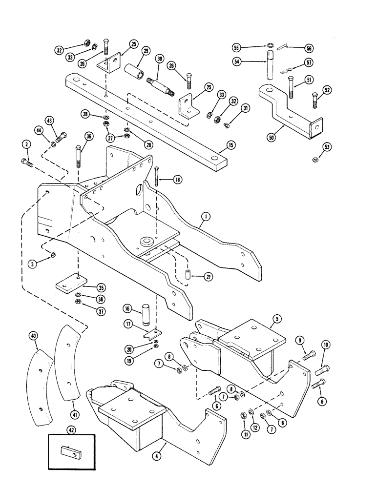 Схема запчастей Case IH 2870 - (312) - DRAWBAR AND SUPPORTS, WITH HITCH (09) - CHASSIS/ATTACHMENTS