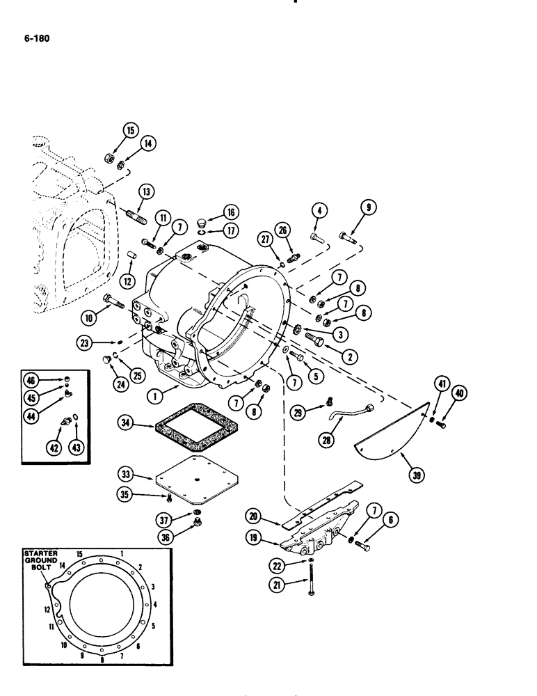 Схема запчастей Case IH 2294 - (6-180) - POWER SHIFT TRANSMISSION, CLUTCH HOUSING (06) - POWER TRAIN