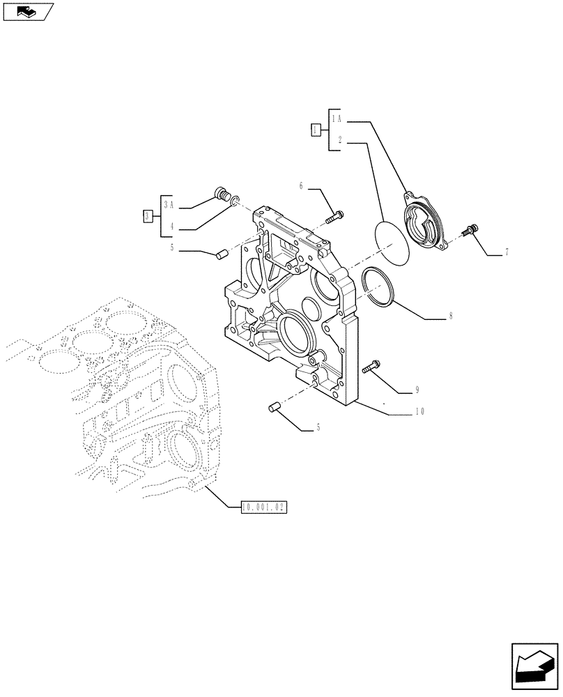 Схема запчастей Case IH F4DFE413A A003 - (10.106.03) - CRANKCASE COVERS (2854808) (10) - ENGINE