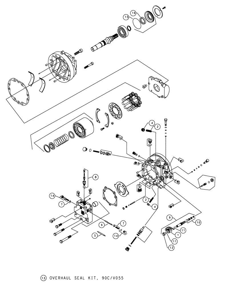 Схема запчастей Case IH SPX3310 - (06-040) - MOTOR 90 SERIES 55 Hydraulic Plumbing