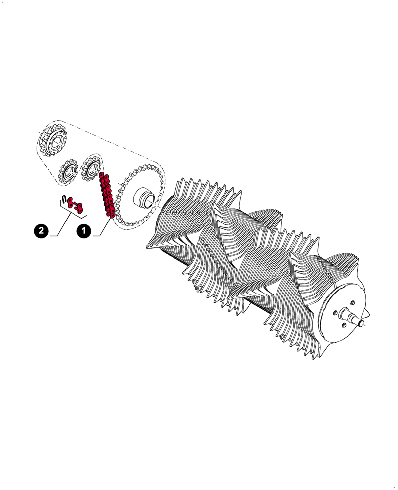 Схема запчастей Case IH LBX432R - (00.00LB013[01]) - MAINTENANCE PARTS, ROTOR CUTTER - ROTOR DRIVE (00) - GENERAL