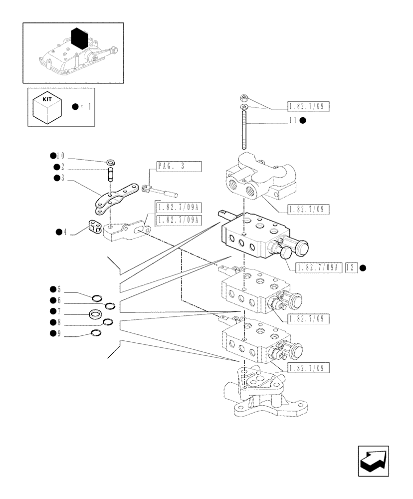 Схема запчастей Case IH JX1095C - (719195040[01]) - (DIA KIT) 3RD REMOTE S/D W/FLOAT + DELUXE COUPLERS. (18) - VARIATIONS