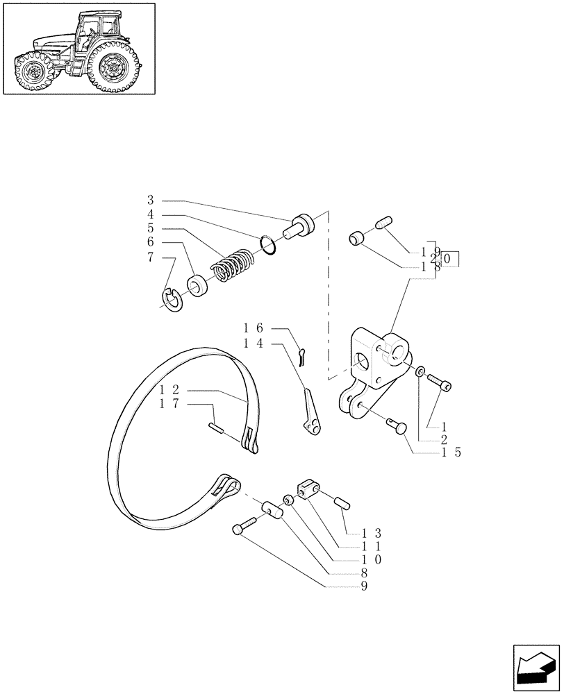 Схема запчастей Case IH MXU110 - (1.80.7[02]) - PTO, CLUTCH - SUPPORT AND BRAKE BAND - C5351 (07) - HYDRAULIC SYSTEM