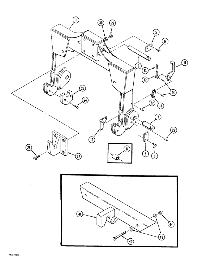 Схема запчастей Case IH 9390 - (9-018) - QUICK HITCH COUPLER, CATEGORY IV-NARROW, PRIOR JEE0069308 AND AFTER (09) - CHASSIS/ATTACHMENTS