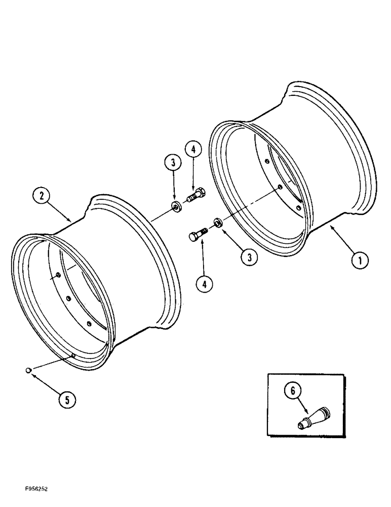 Схема запчастей Case IH 9350 - (6-204) - WHEELS, HUB MOUNTED DUALS, BAR AXLE (06) - POWER TRAIN