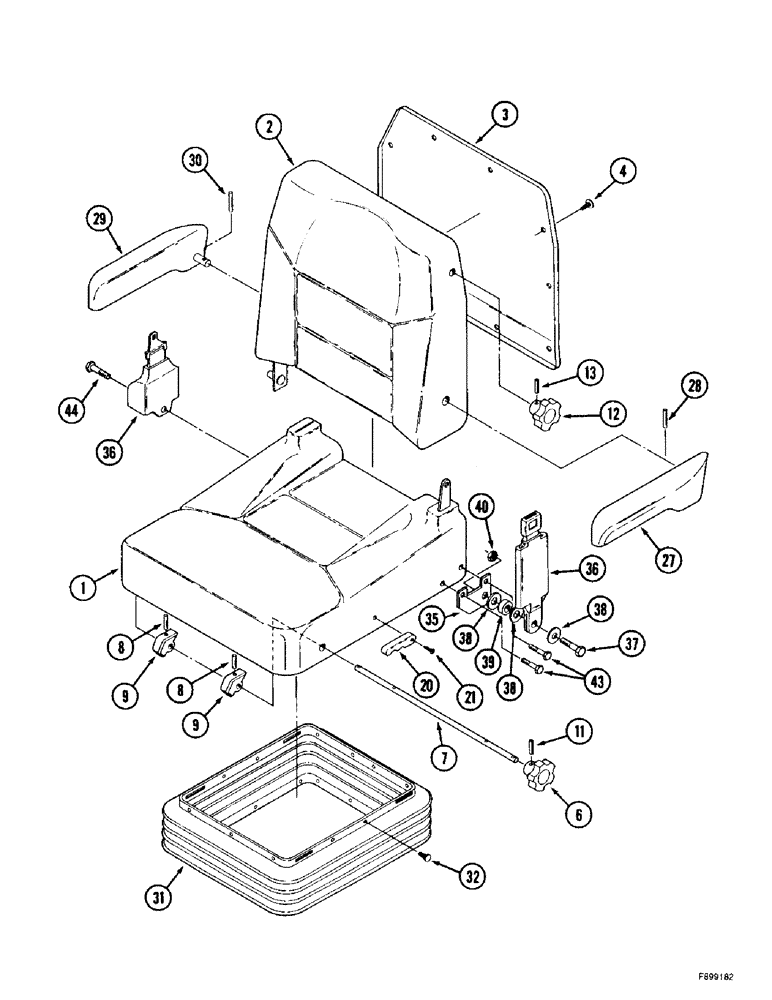 Схема запчастей Case IH 9350 - (9-060) - VINYL SEAT ASSEMBLY, MECHANICAL SUSPENSION (09) - CHASSIS/ATTACHMENTS