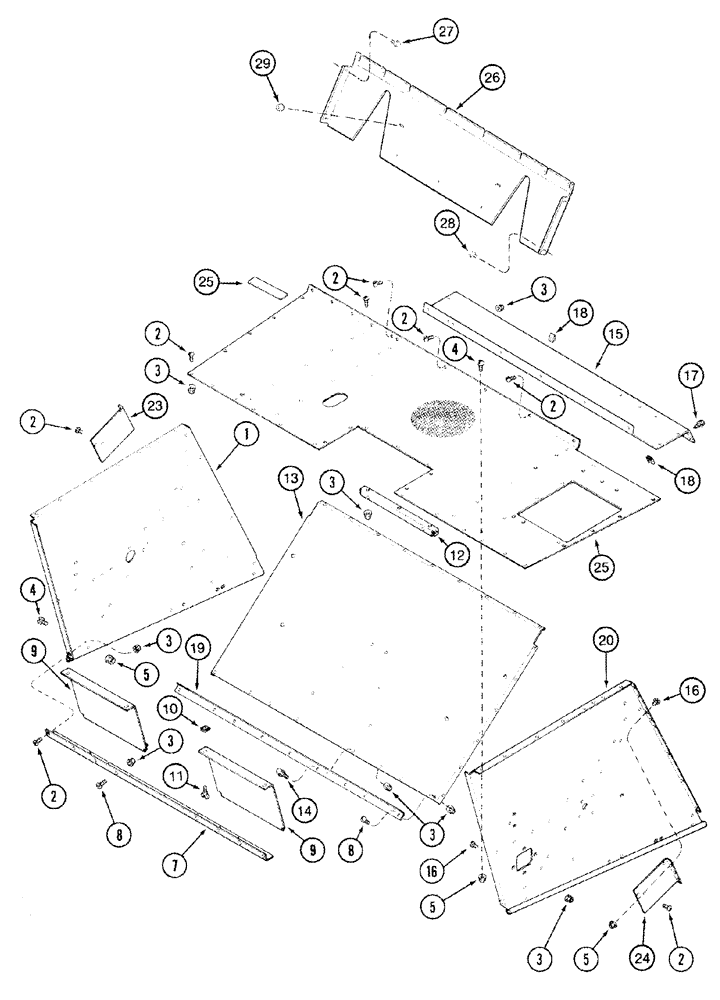 Схема запчастей Case IH 2366 - (09H-04[01]) - SEPARATOR - HOOD BSN JJC0254999 (12) - CHASSIS