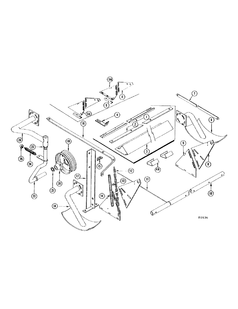 Схема запчастей Case IH 660 - (034) - PICKUP SUPPORTS, FOUR BELT 