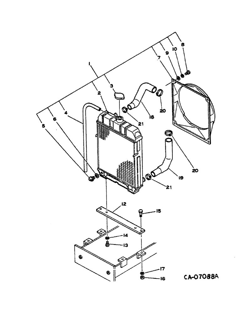 Схема запчастей Case IH 284 - (06-02) - COOLING, RADIATOR AND CONNECTIONS, DIESEL ENGINE TRACTORS Cooling