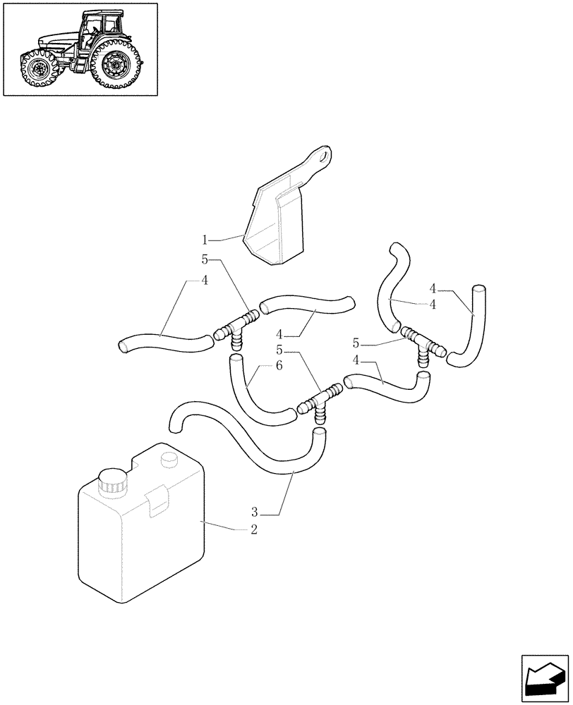 Схема запчастей Case IH JX1090U - (1.82.7/04[05]) - (VAR.419) THREE CONTROL VALVES BOSCH - OIL STORAGE TANK (07) - HYDRAULIC SYSTEM