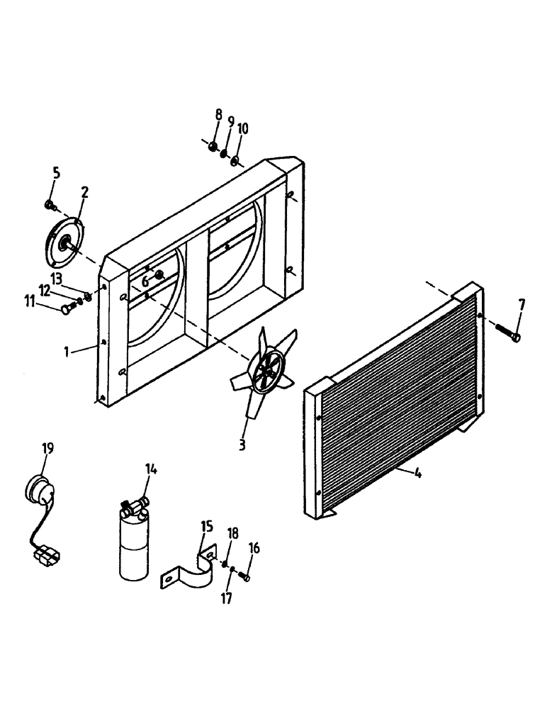 Схема запчастей Case IH 7000 - (A13-03) - AIR CONDITIONER CONDENSER Mainframe & Functioning Components