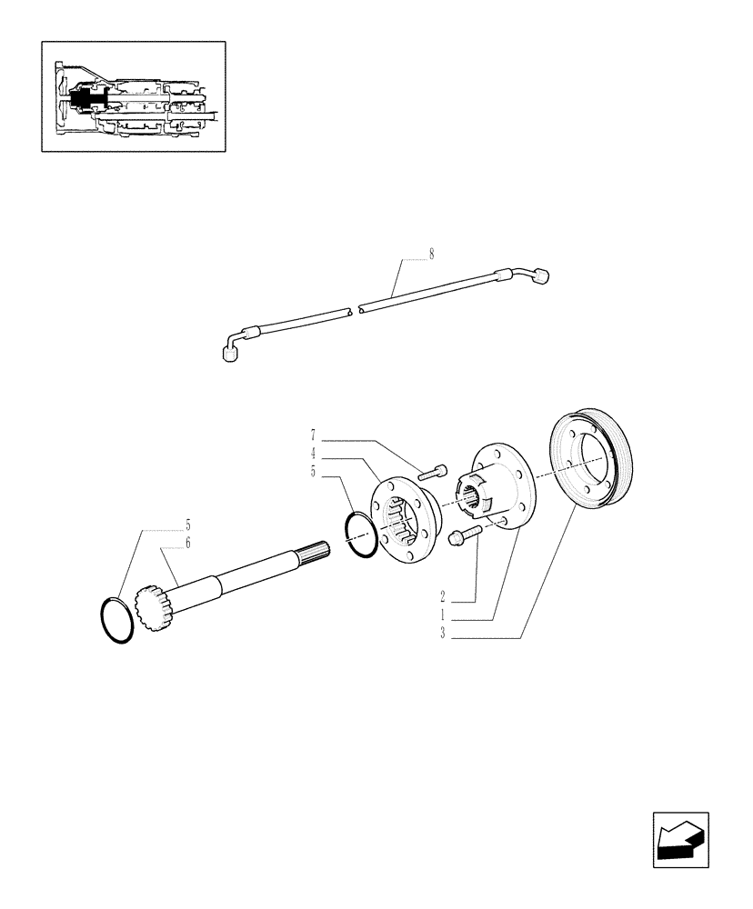 Схема запчастей Case IH JX1095C - (1.80.5/01[03]) - (VAR.030-031) FRONT HPL W/PTO & BRAKES - POWER TAKE-OFF (07) - HYDRAULIC SYSTEM