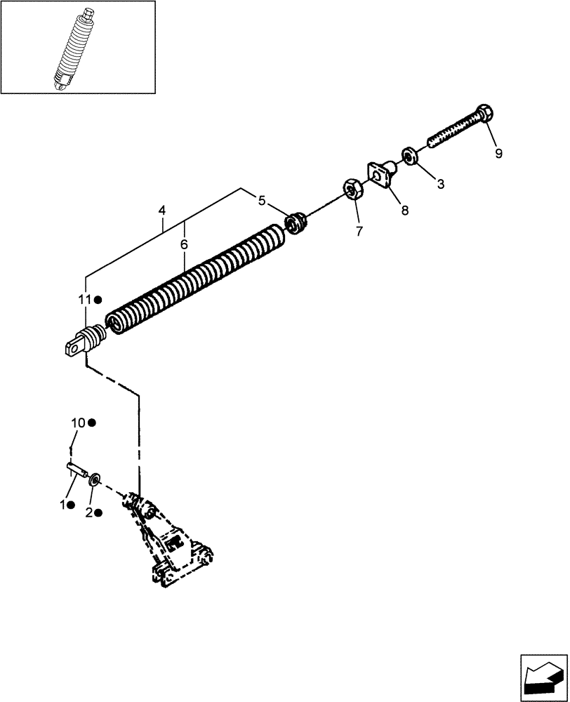 Схема запчастей Case IH HSX142 - (20.12.03[1]) - HEADER SPRINGS (58) - ATTACHMENTS/HEADERS