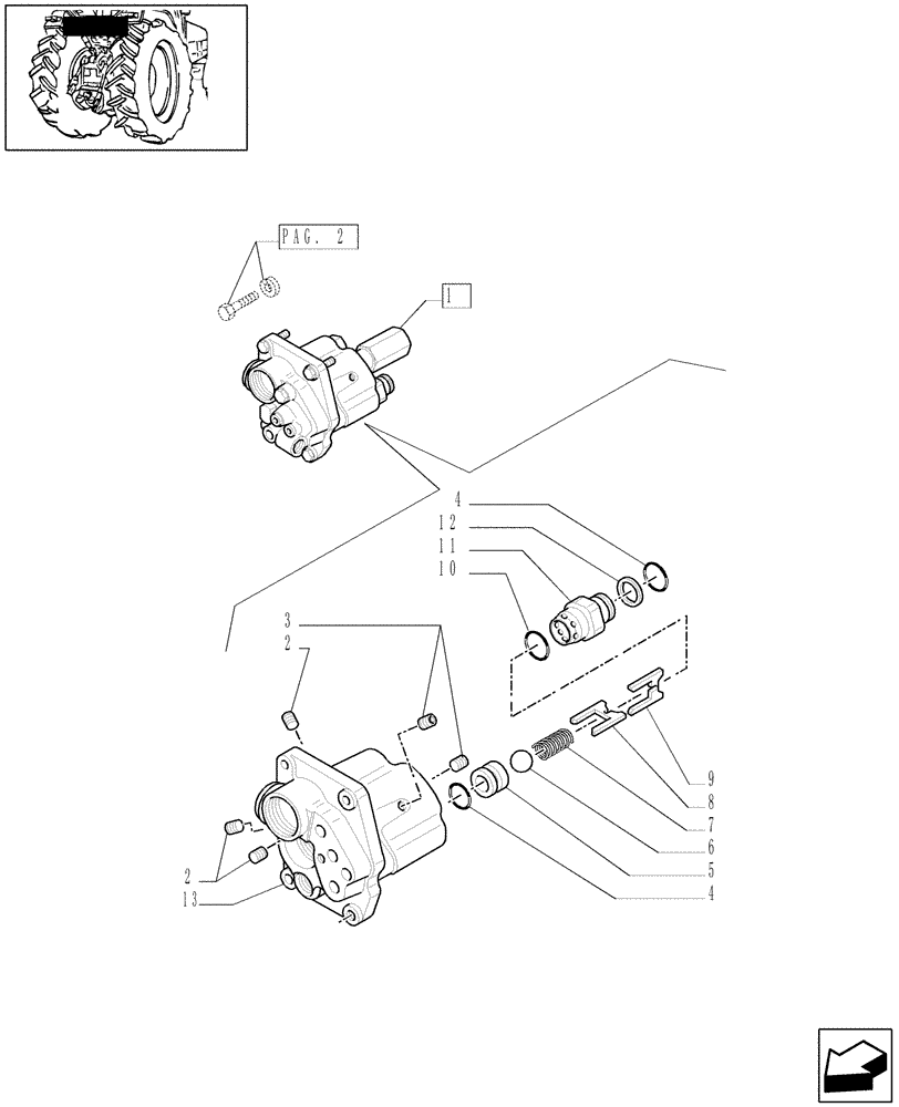 Схема запчастей Case IH JX1075N - (1.82.4[04]) - LIFTER, DISTRIBUTOR AND VALVES (07) - HYDRAULIC SYSTEM