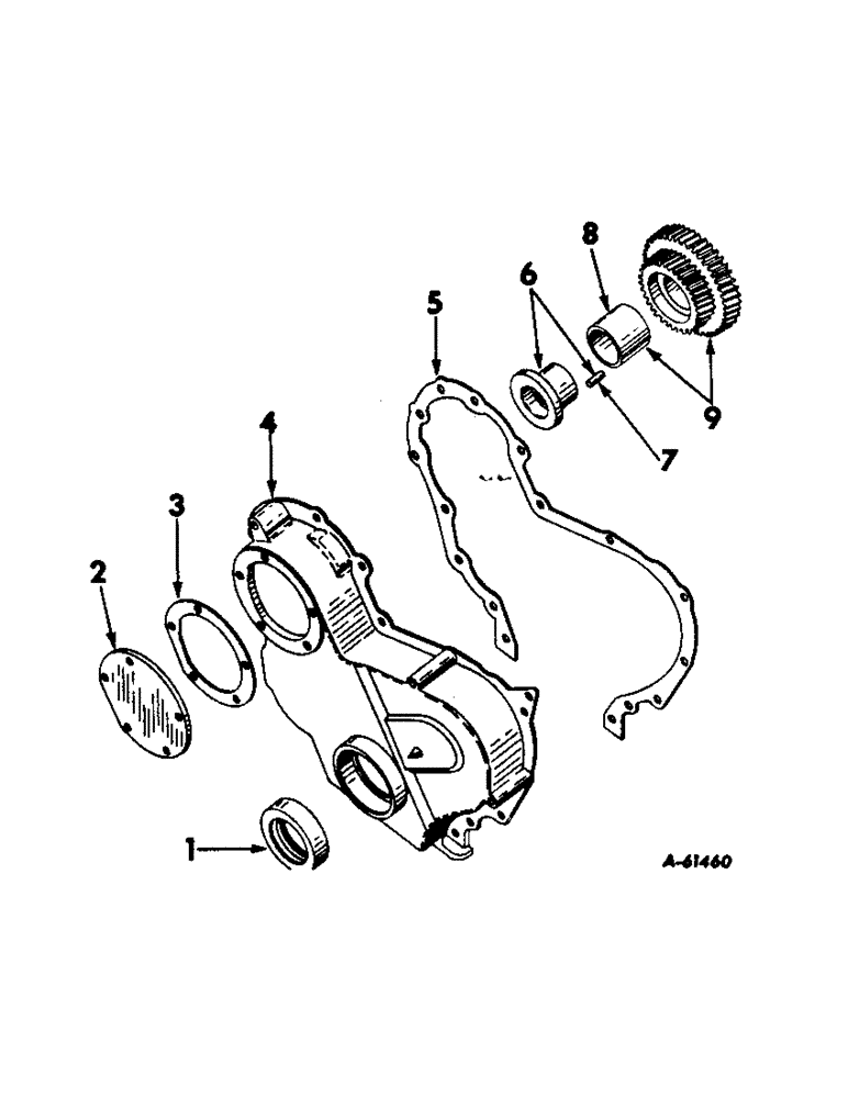 Схема запчастей Case IH 330 - (025) - DIESEL ENGINE, CRANKCASE FRONT COVER AND IDLER GEAR (01) - ENGINE