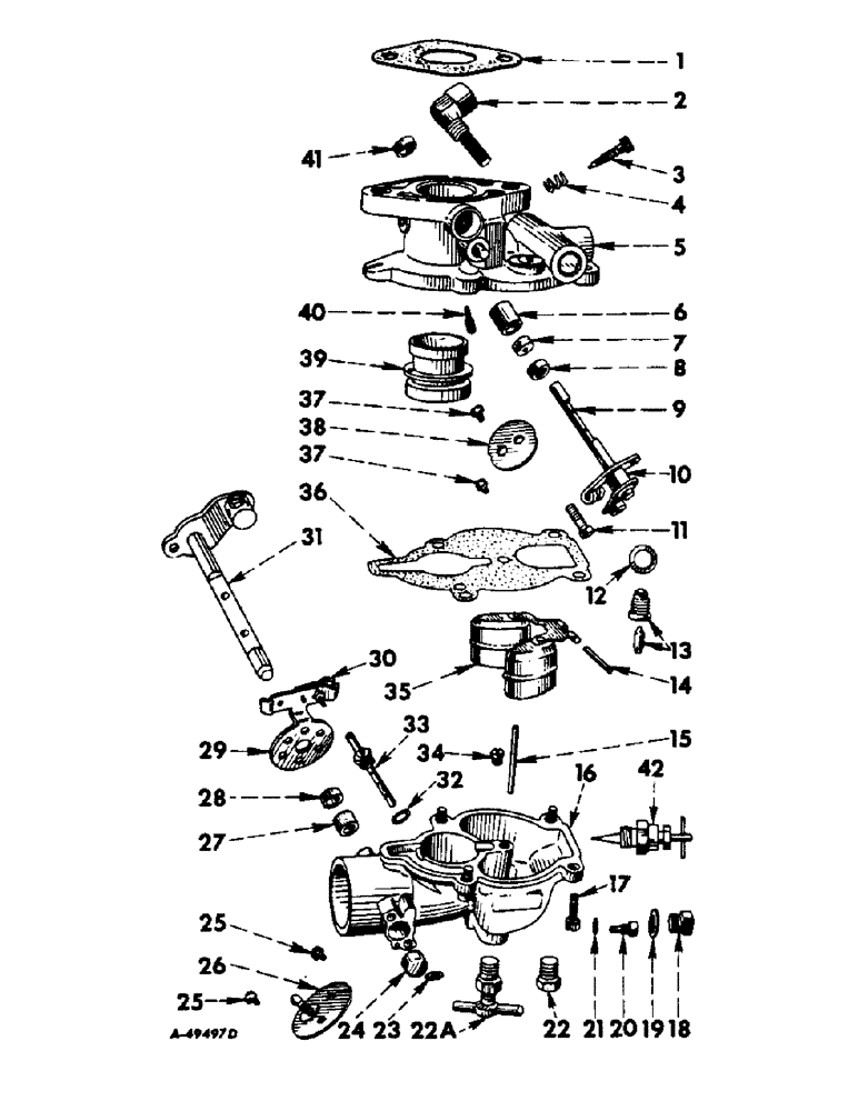 Схема запчастей Case IH 340 - (031) - FUEL SYSTEM, CARBURETOR, ZENITH MODEL 68 X 7 (02) - FUEL SYSTEM