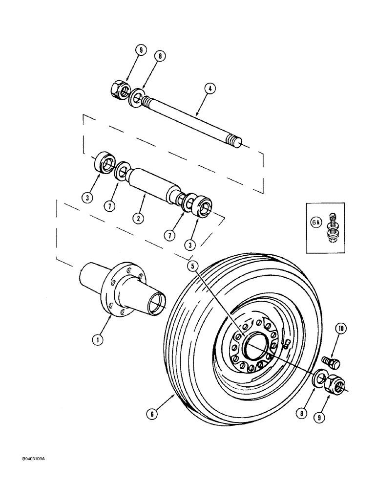 Схема запчастей Case IH 7100 - (9-154) - CASTER WHEEL AND AXLE, ENDWISE TRANSPORT, FOURTH OR TRAILING UNIT (09) - CHASSIS/ATTACHMENTS