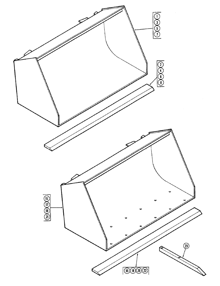 Схема запчастей Case IH 60 - (60) - MATERIAL BUCKETS, MATERIAL BUCKETS WITH TINES (82) - FRONT LOADER & BUCKET