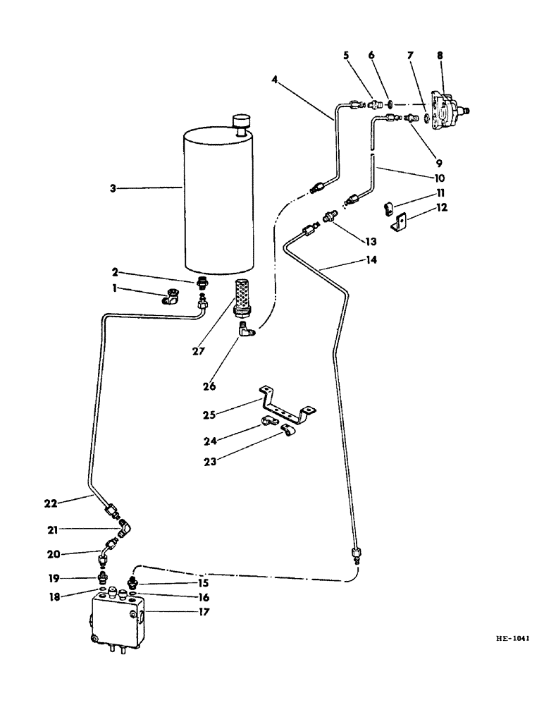 Схема запчастей Case IH 375 - (F-10) - HYDRAULIC SYSTEM, RESERVOIR TO PUMP AND VALVE HYDRAULIC LINES (07) - HYDRAULIC SYSTEM