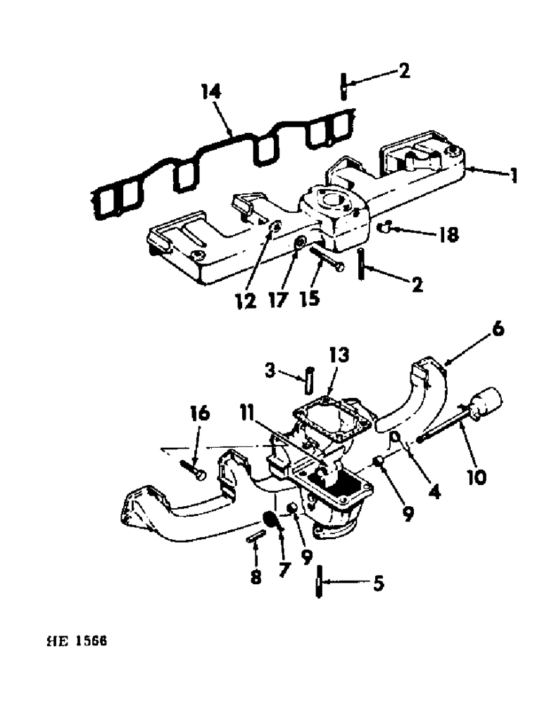 Схема запчастей Case IH 4000 - (12-07) - POWER, C-232 GAS ENGINE MANIFOLDS Power