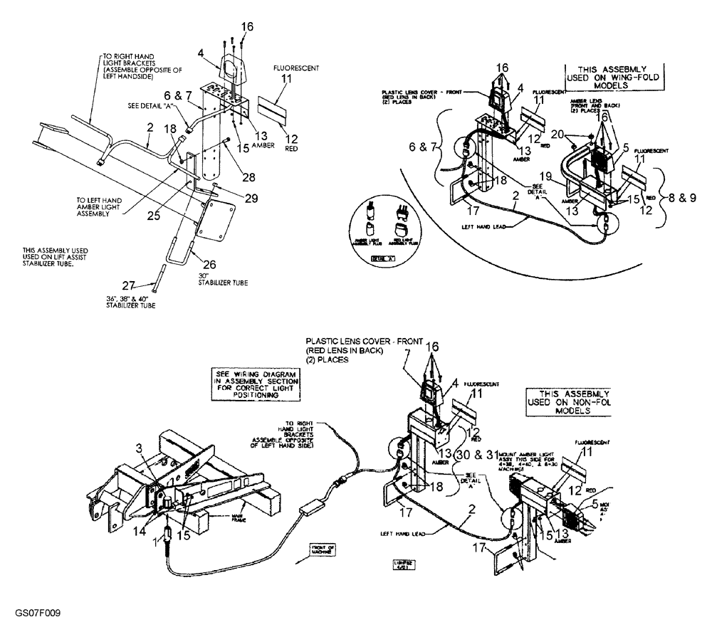 Схема запчастей Case IH 2500 - (55.404.02) - WARNING AND TAILLIGHT KIT DISC LEVELER (55) - ELECTRICAL SYSTEMS