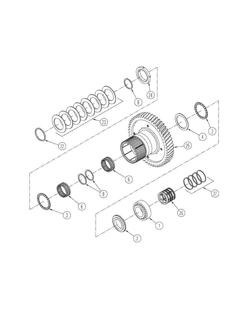 Схема запчастей Case IH STX275 - (06-24) - FIFTH SHAFT ASSY (06) - POWER TRAIN