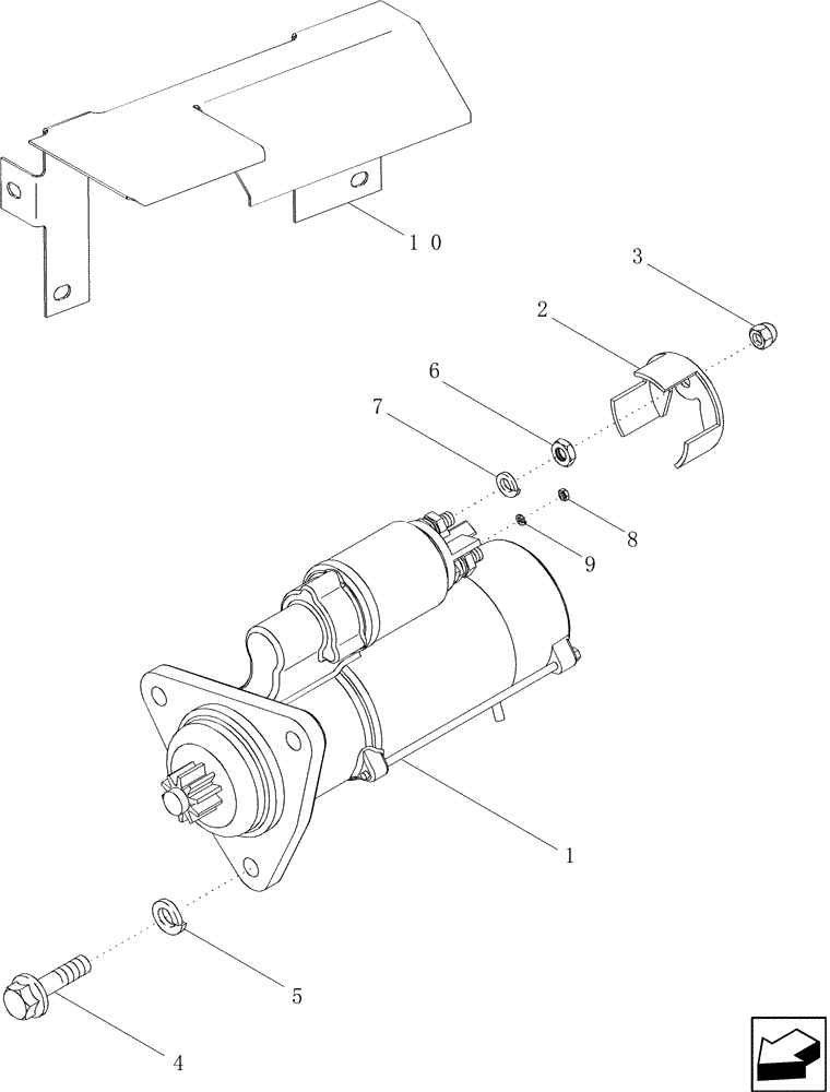 Схема запчастей Case IH 2577 - (55.201.06) - STARTER ASSY - MOUNTING (55) - ELECTRICAL SYSTEMS