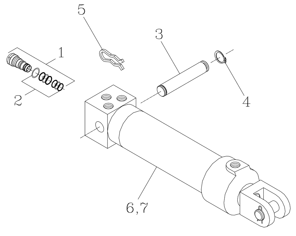 Схема запчастей Case IH 7700 - (B02[05]) - HYDRAULIC CYLINDER {Cabin Tilt} Hydraulic Components & Circuits