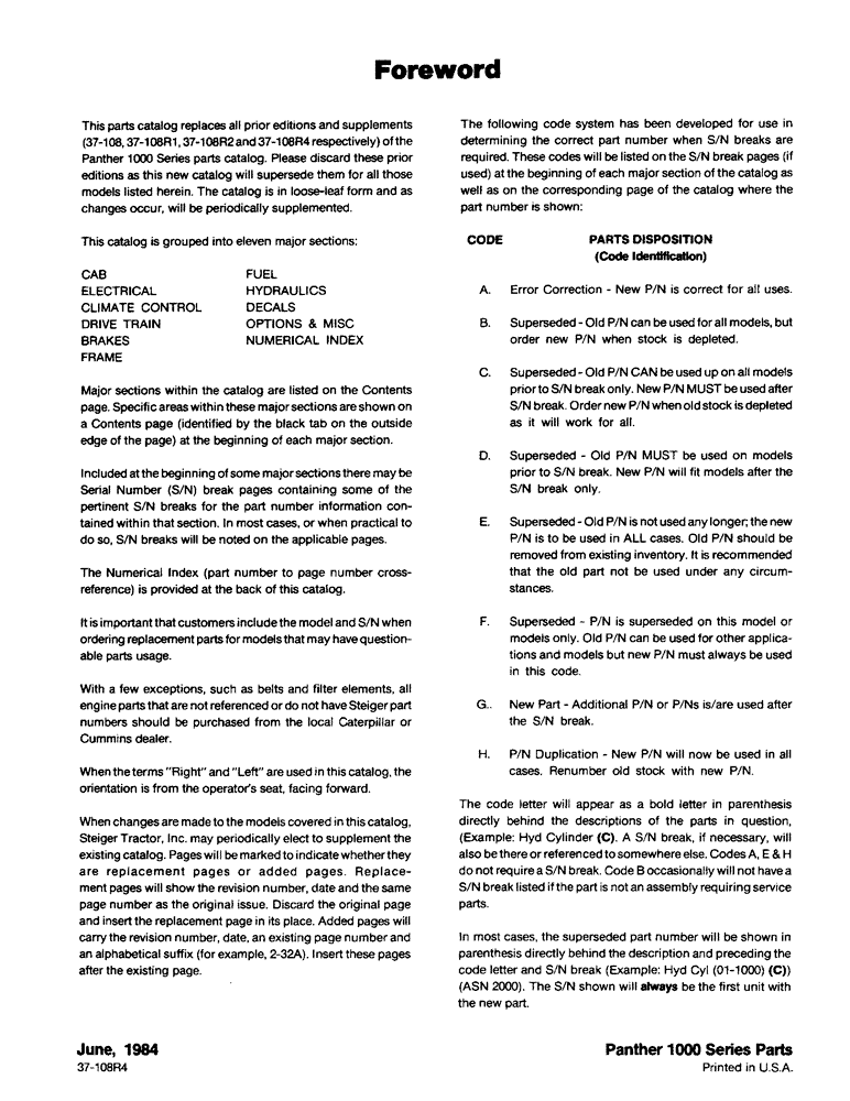 Схема запчастей Case IH STEIGER - (00-00) - FOREWORD (00) - GENERAL