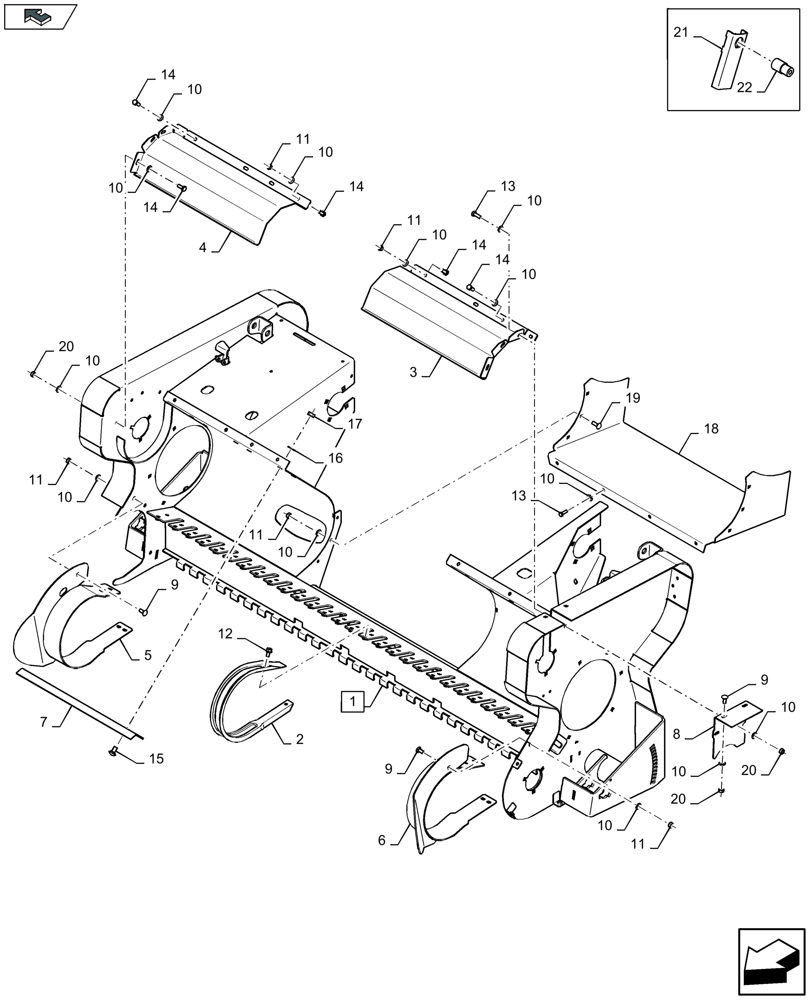 Схема запчастей Case IH LB324P - (60.220.010) - PICK-UP, FRAME - C136 (60) - PRODUCT FEEDING