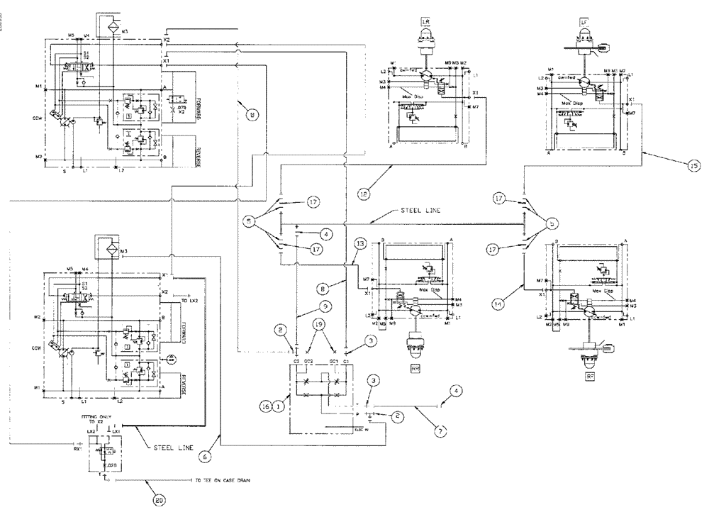 Схема запчастей Case IH SPX4260 - (164) - STANDARD CONTROL GROUP (35) - HYDRAULIC SYSTEMS