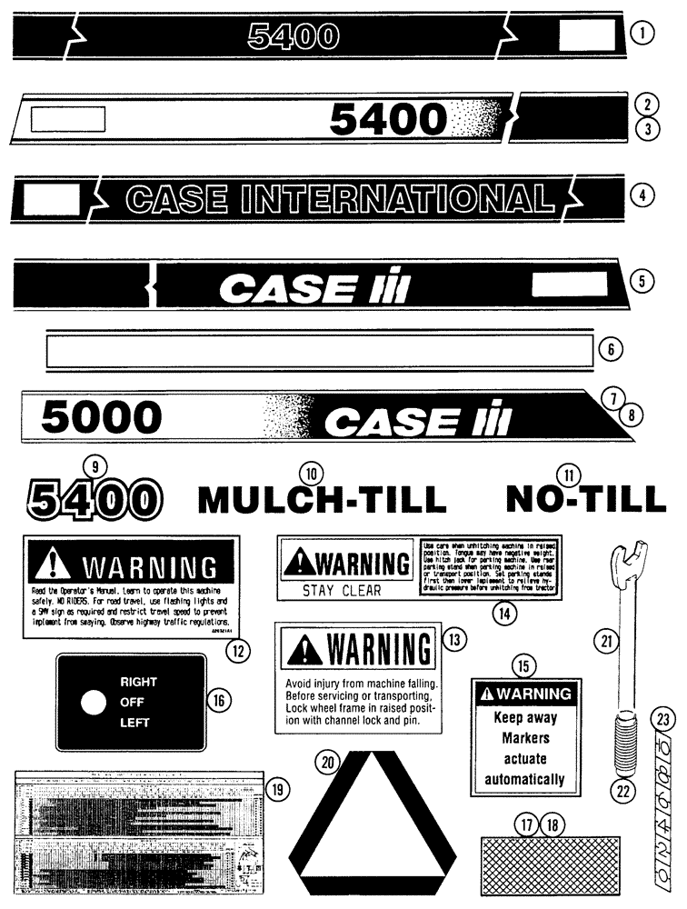 Схема запчастей Case IH 5400 - (9-108) - DECALS AND TOOLS (09) - CHASSIS