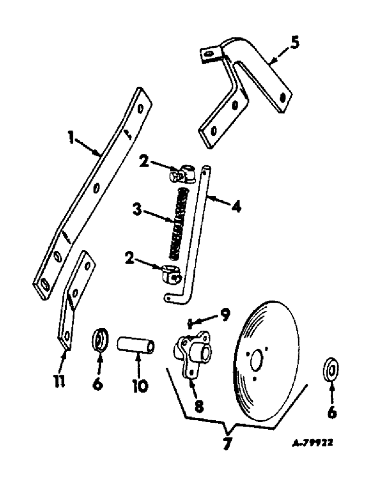 Схема запчастей Case IH 58-SERIES - (P-38) - DISK COVERING ATTACHMENT, W/O PRECISION BEARINGS, ONE PER ROW 