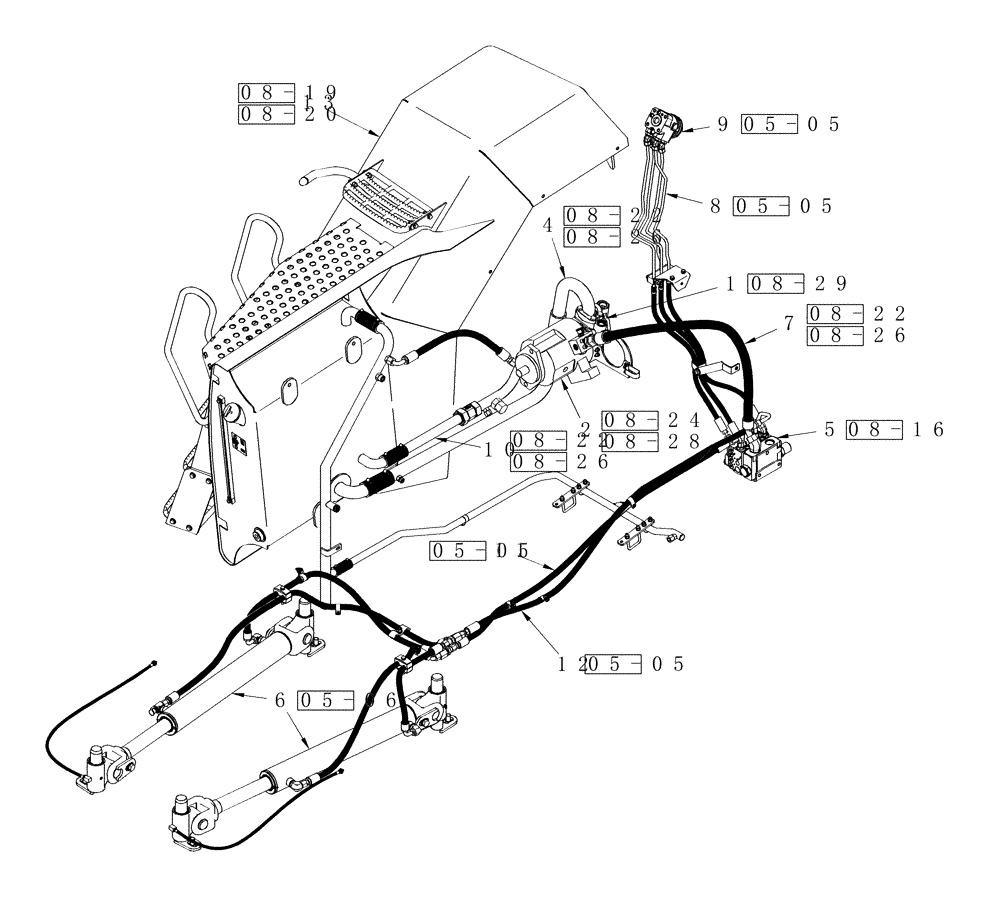 Схема запчастей Case IH STEIGER 435 - (01A-05) - HYDRAULICS - STEERING CIRCUITRY (00) - PICTORIAL INDEX