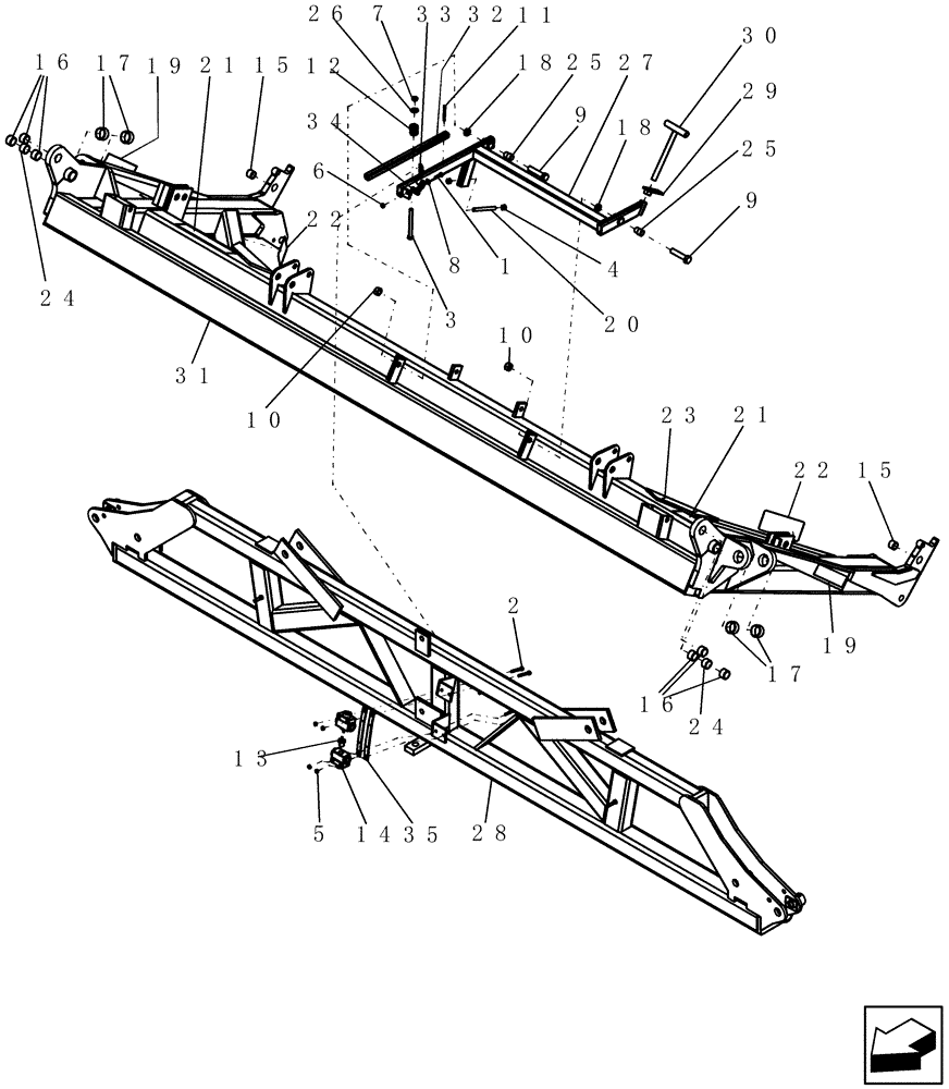 Схема запчастей Case IH 400 - (39.100.04) - ROCKSHAFT AND DEPTH CONTROL, CENTER SECTION (39) - FRAMES AND BALLASTING