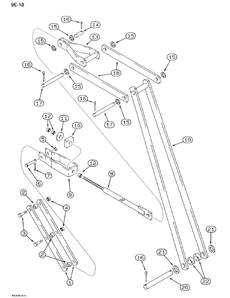 Схема запчастей Case IH 950 - (9E-18) - ROW MARKER LIFT MECHANISM, 24 ROW NARROW, FRONT FOLD (09) - CHASSIS/ATTACHMENTS