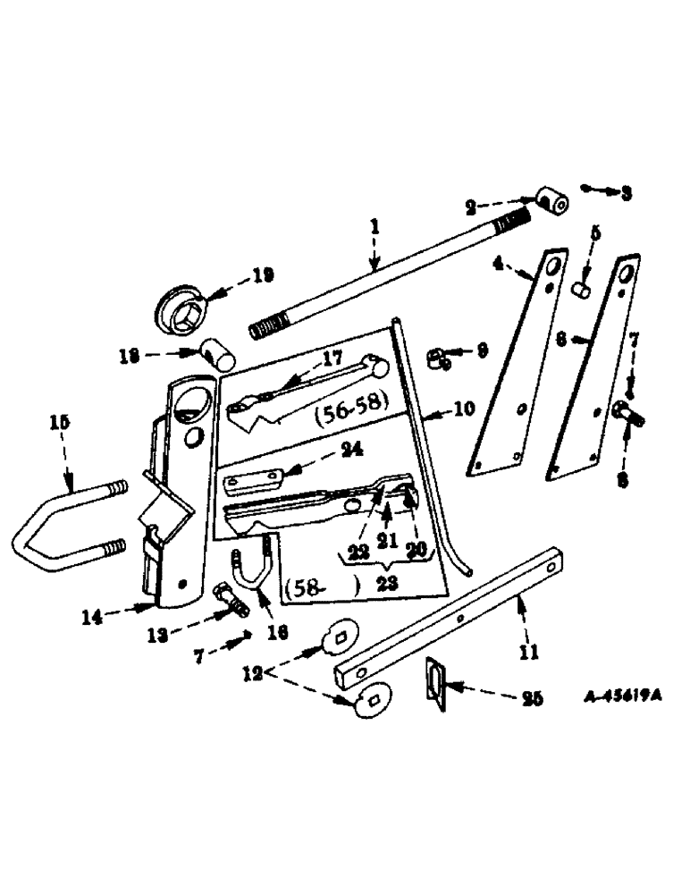 Схема запчастей Case IH 465A - (W-08) - FOURTH GANG PARALLEL LINKAGE 