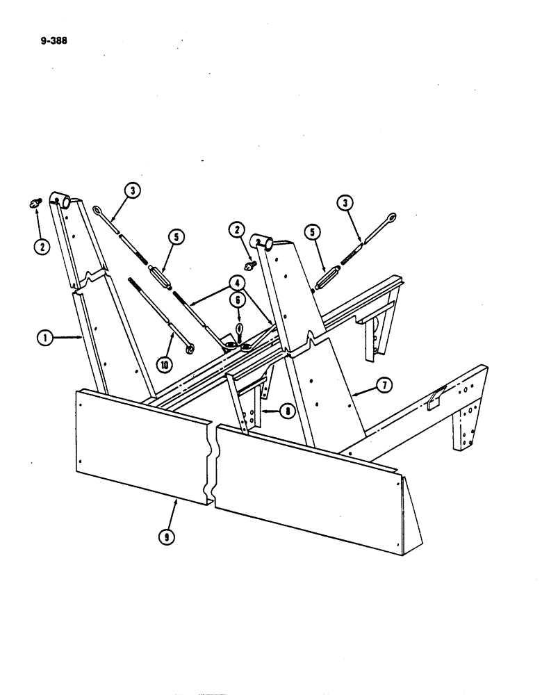 Схема запчастей Case IH 782 - (9-388) - BASKET PIVOT SUPPORT (09) - CHASSIS ATTACHMENTS